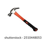 hammer with fiberglass handle isolated on white background , hammer is a hand tool to hit nails into a piece of wood or a wall