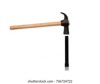 Hammer Hitting Chisel Isolated On White Stock Photo 736724722 ...