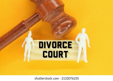 hammer hammer, male and female icons with the word divorce court