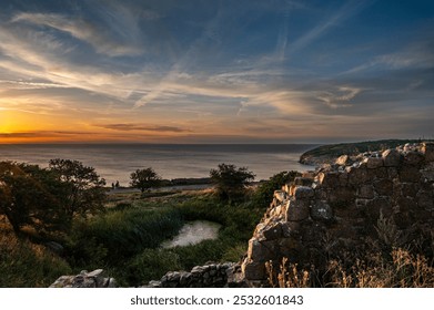 Hammershus castle ruin in sunset light, Bornholm, Denmark - Powered by Shutterstock