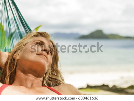 Image, Stock Photo in the hammock Lifestyle