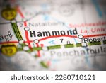 Hammond. Louisiana. USA on a geography map