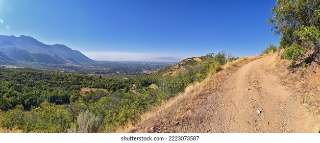 Hamongog hiking trail views Lone Peak Wilderness, Wasatch Front Rocky Mountains, Alpine, Utah. America.  - Shutterstock ID 2223073587