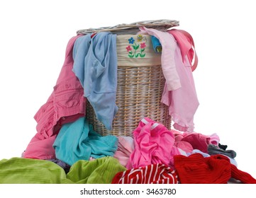 A Hamper Full Of Dirty Laundry. The Never Ending Chore