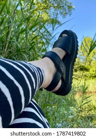 Hampshire, England - 30 July 2020: Cult British Fashion Brand Doc Martens Summer Sandals 