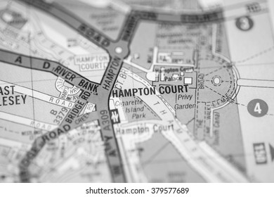 Hampton Court. London, UK Map.