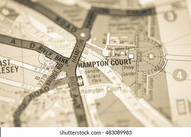 Hampton Court. London, UK Map.