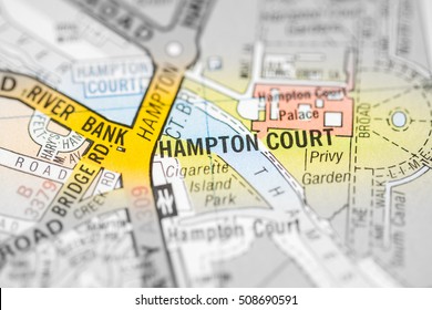 Hampton Court. London, UK Map.