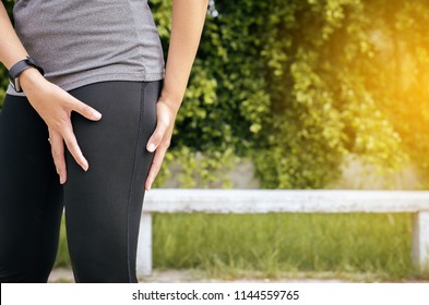 Hamstring Injuryhand Touching Posterior Thigh Muscle Stock Photo ...