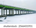 han River filled with snow and ice and  yanghwa bridge