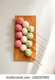 Hanami Dango Is A Typical Japanese Street Food That Is Sold During The Spring Festival Celebration Made From Glutinous Rice Flour