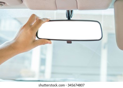 Hand Adjusting Rear View Mirror.