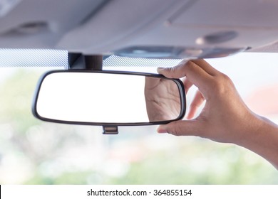 Hand Adjusting Rear View Mirror.