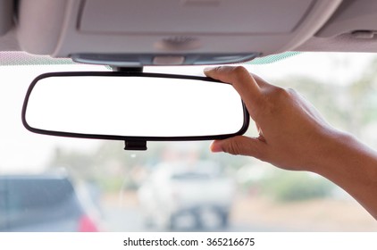 Hand Adjusting Rear View Mirror.