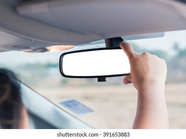 Hand Adjusting Rear View Mirror.