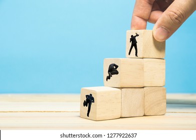 hand arranging wood block stacking as step, step of success concept - Shutterstock ID 1277922637