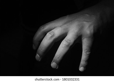 Hand Black White On Dark Background Stock Photo 1801032331 | Shutterstock