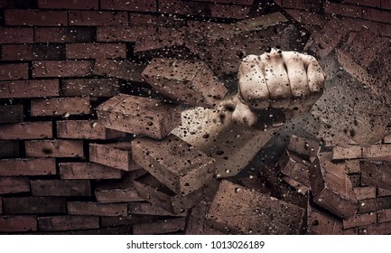 Hand Breaking Through Wall Mixed Media Stock Photo 1013026189 ...