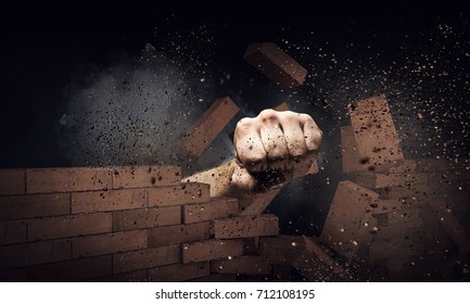 Hand Breaking Through Wall Mixed Media Stock Photo 712108195 | Shutterstock