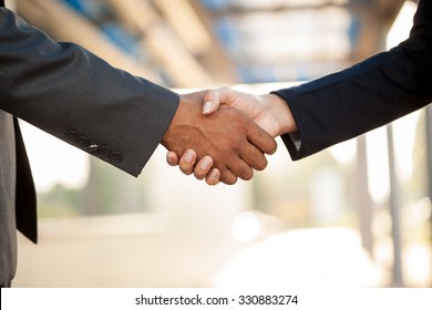 Hand Business Men And Women Who Shaking Hands 