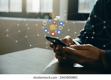 Hand of businessman using smartphone, Social media concept - Powered by Shutterstock