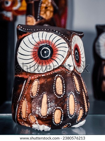 Hand carved wooden owl ornament