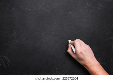 Hand Chalk Starting Write Stock Photo 225572104 