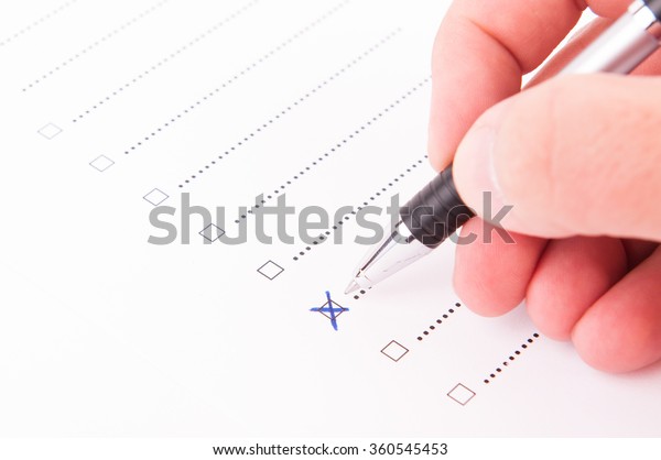 Hand Checking Box No Pen Stock Photo 360545453 | Shutterstock