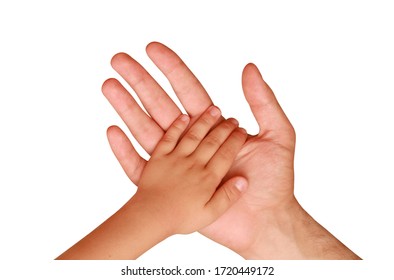 hand of the child in a man's hand