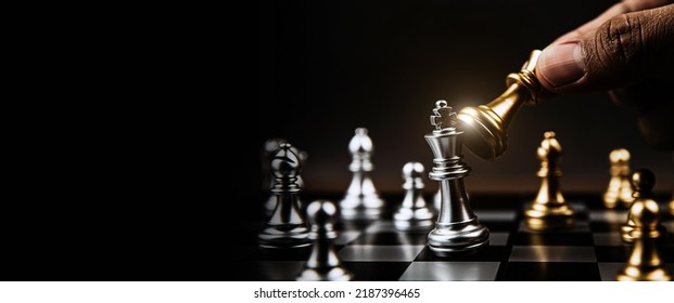 Hand Choose King Chess Challenge Fighting Concepts Of Competition Challenge Of Leader Business Team Or Teamwork Volunteer Or Wining And Leadership Strategic Plan And Risk Management Or Team Player.