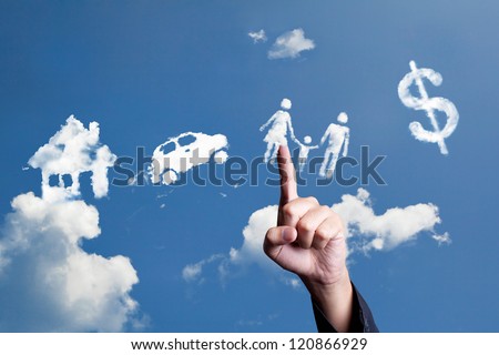 hand choosing cloud shape as responsibility sign