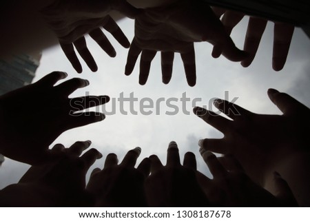 Similar – Image, Stock Photo limbs Hand Clouds