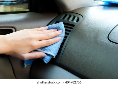 Hand Clean Air Conditioning In A Car 