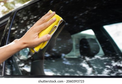 Hand Cleaning Car Glass Window 