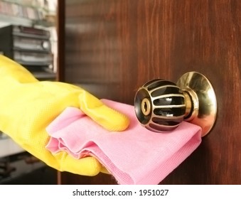 Hand Cleaning Doorknob