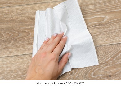 Hand Cleaning With Paper Towel