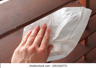 Hand Cleaning With Paper Towel