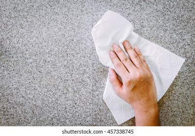 Hand Cleaning With Paper Towel