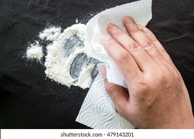 Hand Cleaning With Paper Towel