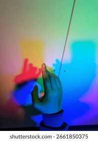 hand colorfull interaction light effect
