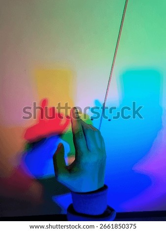 hand colorfull interaction light effect