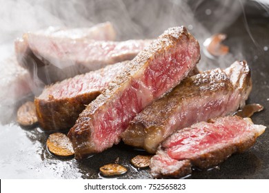 Hand Cooking Wagyu Beef, Famous Meat Of Japanese