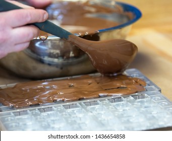 Hand Crafted Chocolate Truffles Being Made. 