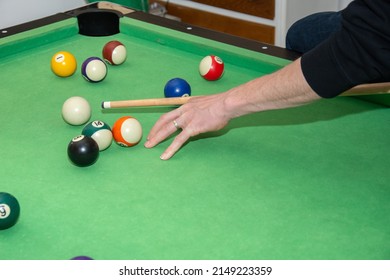 Hand Cue Aiming On Billiard Ball Stock Photo 2149223359 | Shutterstock