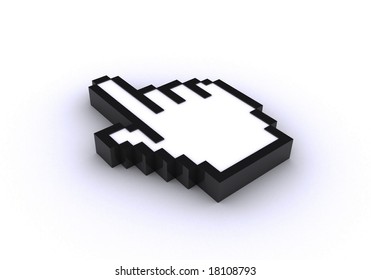 Hand cursor. 3D generated image