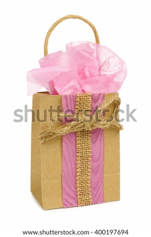 Similar – pink paper bags for shopping, inside the Christmas mask