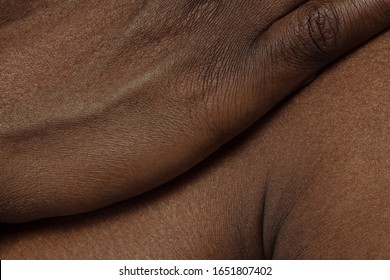 Hand. Detailed texture of human skin. Close up shot of young african-american male body. Skincare, bodycare, healthcare, hygiene and medicine concept. Looks beauty and well-kept. Dermatology. - Shutterstock ID 1651807402