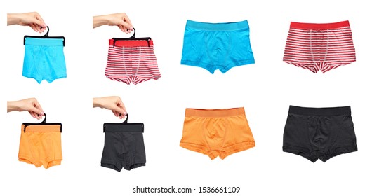 Hand Different Underpants Set Collection Isolated Stock Photo ...