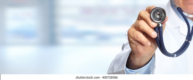 Hand Of Doctor With A Stethoscope.