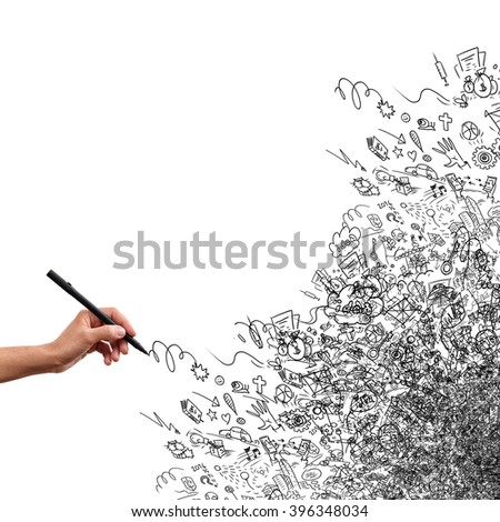   hand and doodle                             